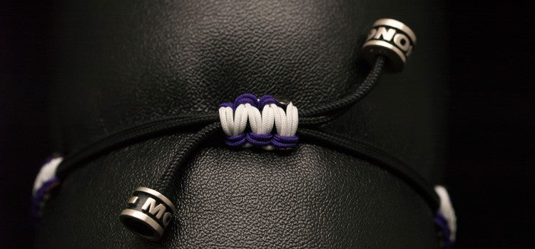 PULSERA COFRADE MORADA Y BLANCA