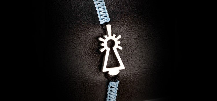 PULSERA VIRGEN NYLON AZUL CLARO