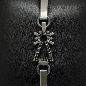 PULSERA VIRGEN CHAPAS CON DIAMANTE NEGRO