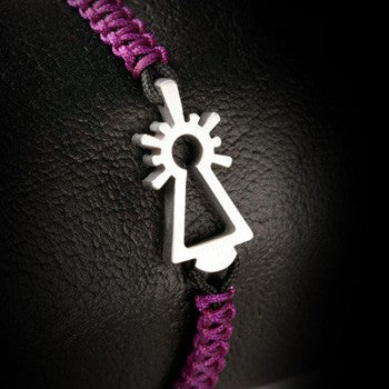 PULSERA VIRGEN NYLON MORADA