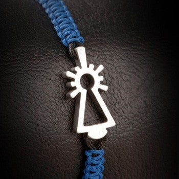PULSERA VIRGEN NYLON AZUL KLEIN