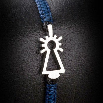 PULSERA VIRGEN NYLON MARINO