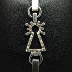PULSERA VIRGEN CHAPAS CON DIAMANTE COÑAC