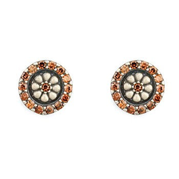 PENDIENTES SUNFIELD BOTON COÑAC XL