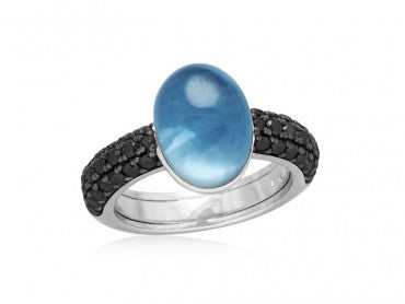 ANILLO DROP PAVE AZUL