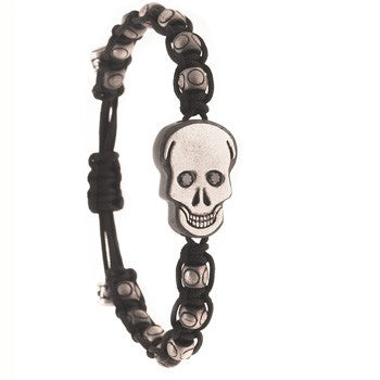 PULSERA SKULL BRILLANTES NEGROS