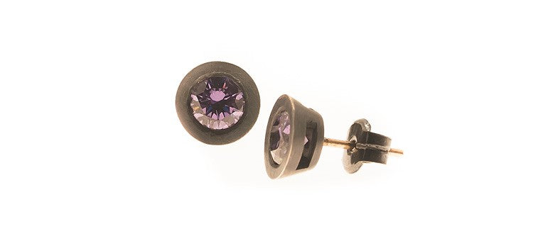 PENDIENTE BOTTON MORADO