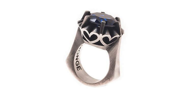 ANILLO HEARTS & ARROWS AZUL