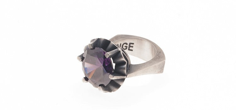ANILLO HEARTS & ARROWS MORADO