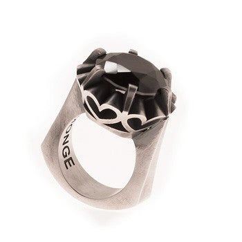 ANILLO HEARTS & ARROWS NEGRO