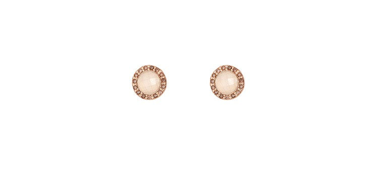 PENDIENTES SUNFIELD BOTON ROSA CUARZO ROSA