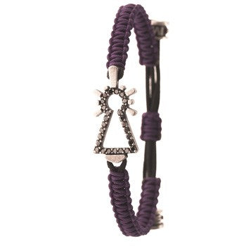 PULSERA VIRGEN NYLON BRILLANTES NEGROS