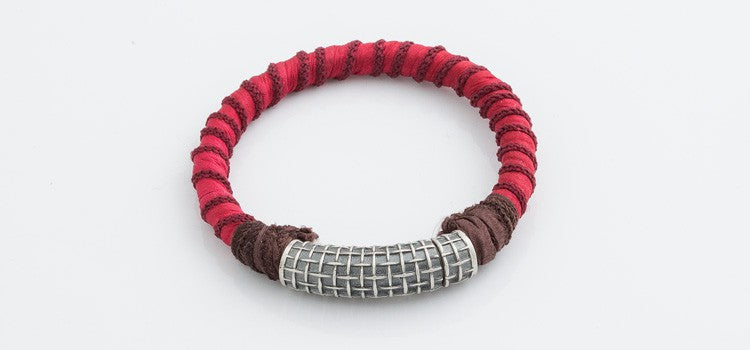 PULSERA RAIVE SEDA GRANATE