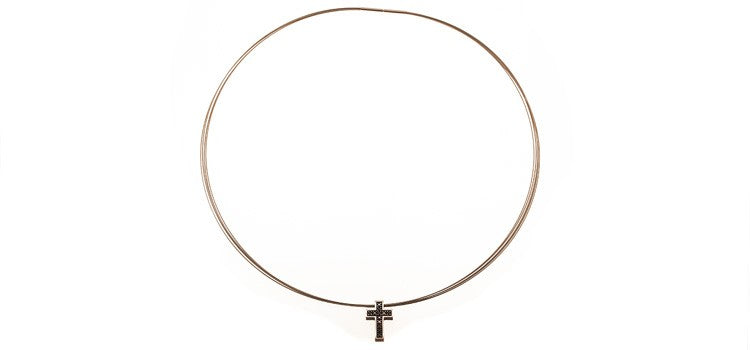 COLGANTE CRUZ BRILLANTES NEGROS