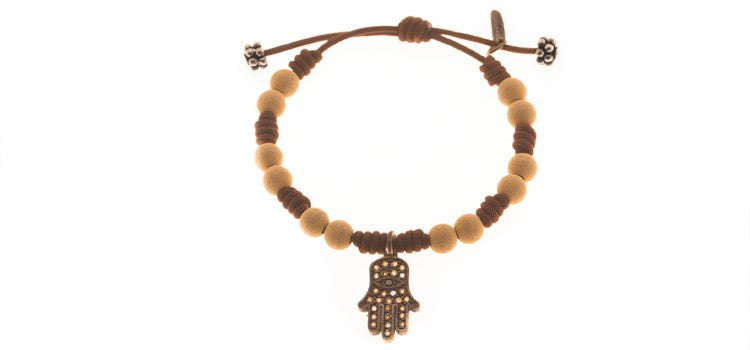 PULSERA MANO DE FATIMA ROCA VOLCANICA