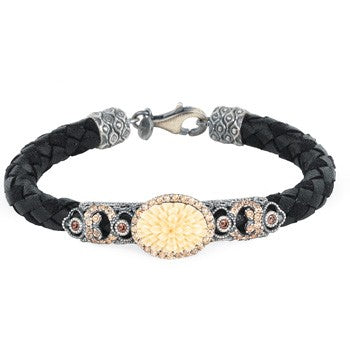PULSERA SUNFIELD CUERO HUESO
