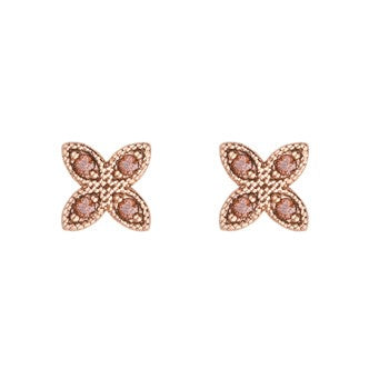 PENDIENTES SUNFIELD FLOR COÑAC ROSA