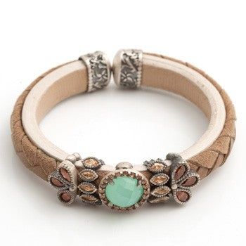 PULSERA RAIVE CUERO CALCEDONIA RAIVE