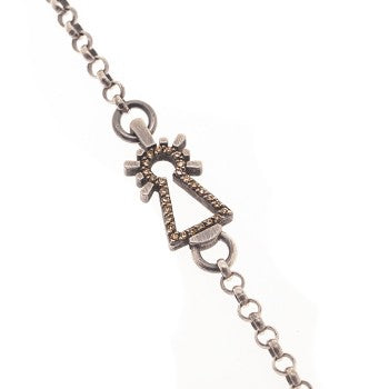 PULSERA VIRGEN CADENA DIAMANTES MARRONES