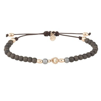 PULSERA SUNFIELD HEMATITES MARRON CIRCONITA