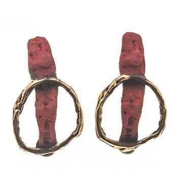 PENDIENTES MUNDOS ROJO FILI PLAZA