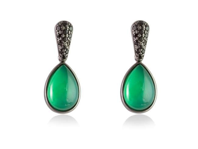 PENDIENTES GISELLE VERDE EN PLATA NEGRA
