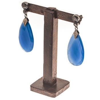 PENDIENTES CALCEDONIA AZUL