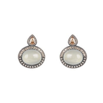 PENDIENTES SUNFIELD FEUILLE BLEUE