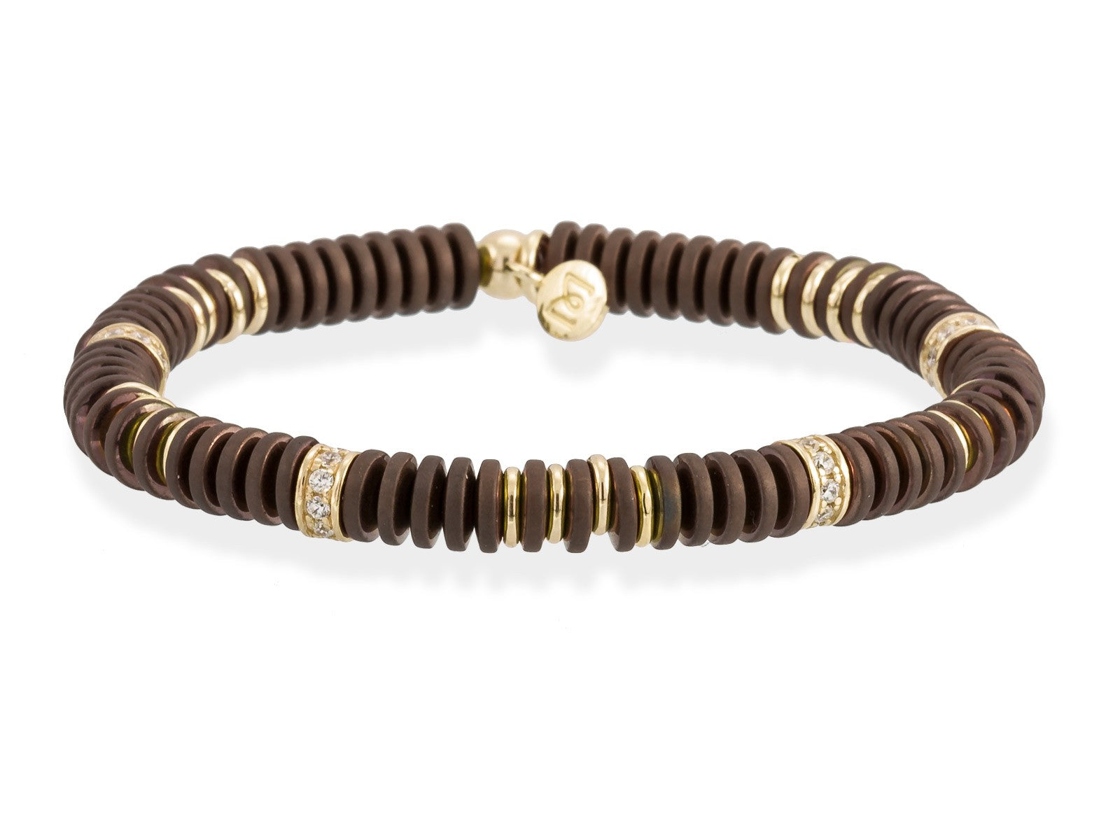 PULSERA MATT MARRON Y DORADA