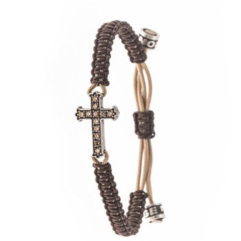PULSERA CROSS BROWN