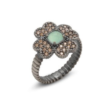 ANILLO RAIVE TREBOL CALCEDONIA CIRCONITA