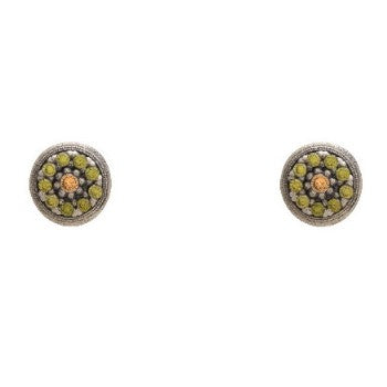 PENDIENTES RAIVE BOTTON CIRCONITAS VERDE