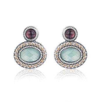 PENDIENTES SUNFIELD TURMALINA ROSA