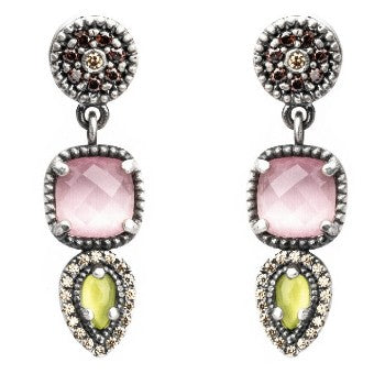 PENDIENTES RAIVE FOLK OJO DE GATO ROSA