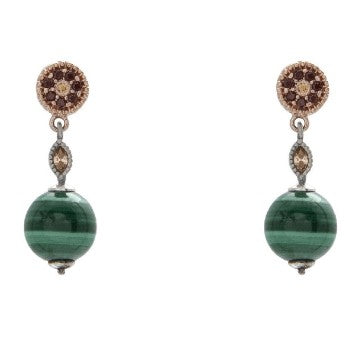 PENDIENTES RAIVE BOLA MALAQUITA