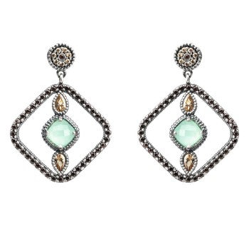 PENDIENTES RAIVE CIRCO CALCEDONIA VERDE