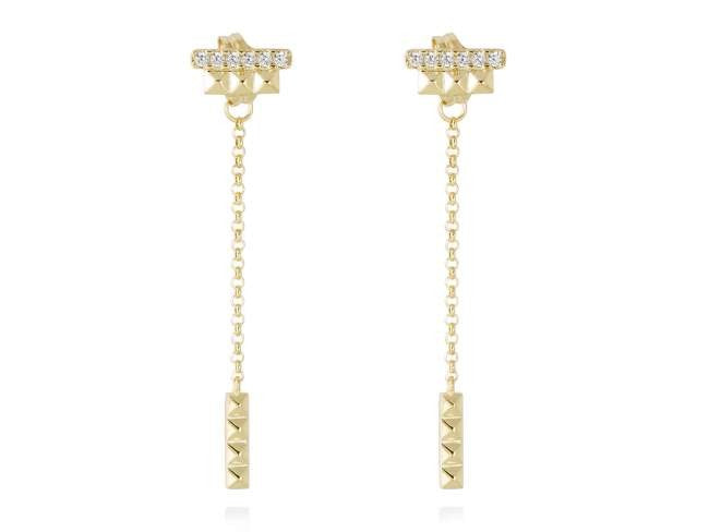 PENDIENTES CON CADENA Y TACHUELAS