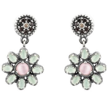 PENDIENTES RAIVE BOTON FLOR CALCEDONIA