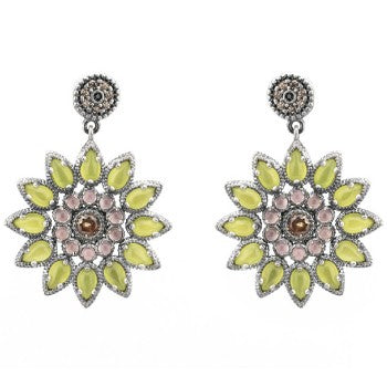 PENDIENTES RAIVE SOL BOTON VERDE