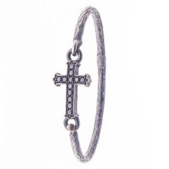 PULSERA CROSS RIGIDA NEGRA
