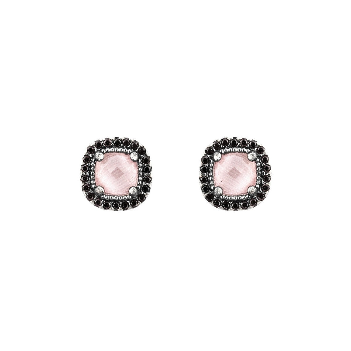 PENDIENTES RAIVE BOTTON CUADRADO ROSA