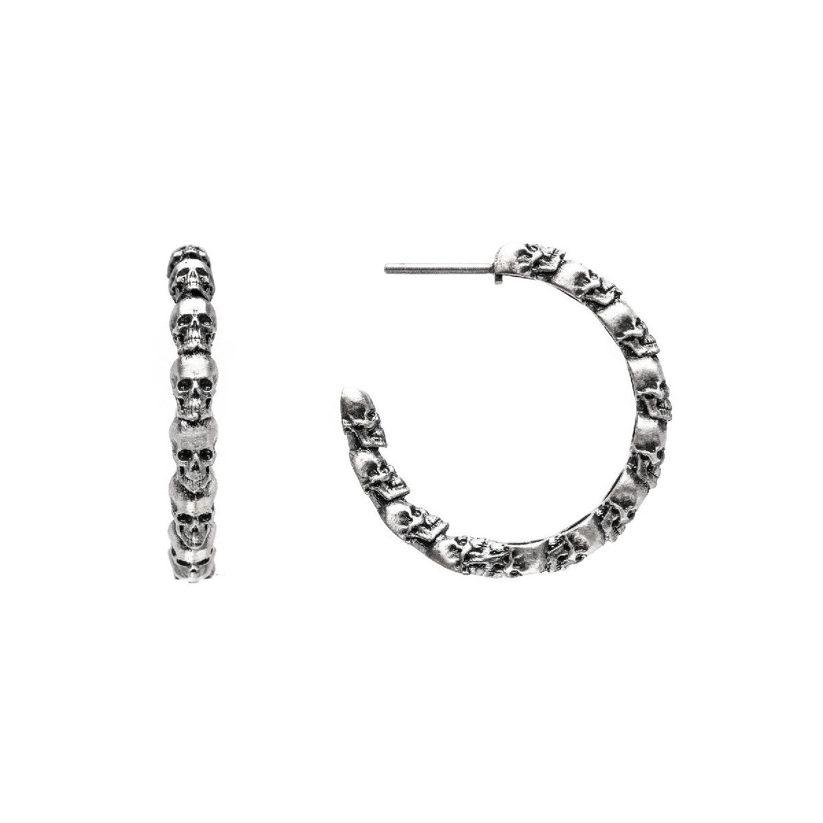 PENDIENTES RAIVE CRIOLLA PLATA CALAVERA