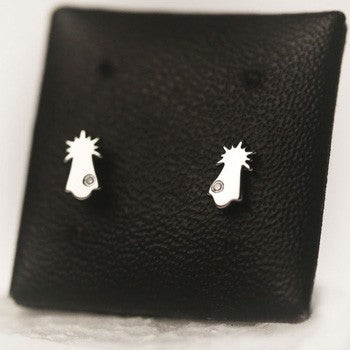 PENDIENTES BEBE VIRGEN CON DIAMANTE BLANCO