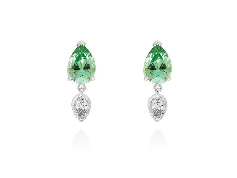 PENDIENTES IRIA VERDE PLATA