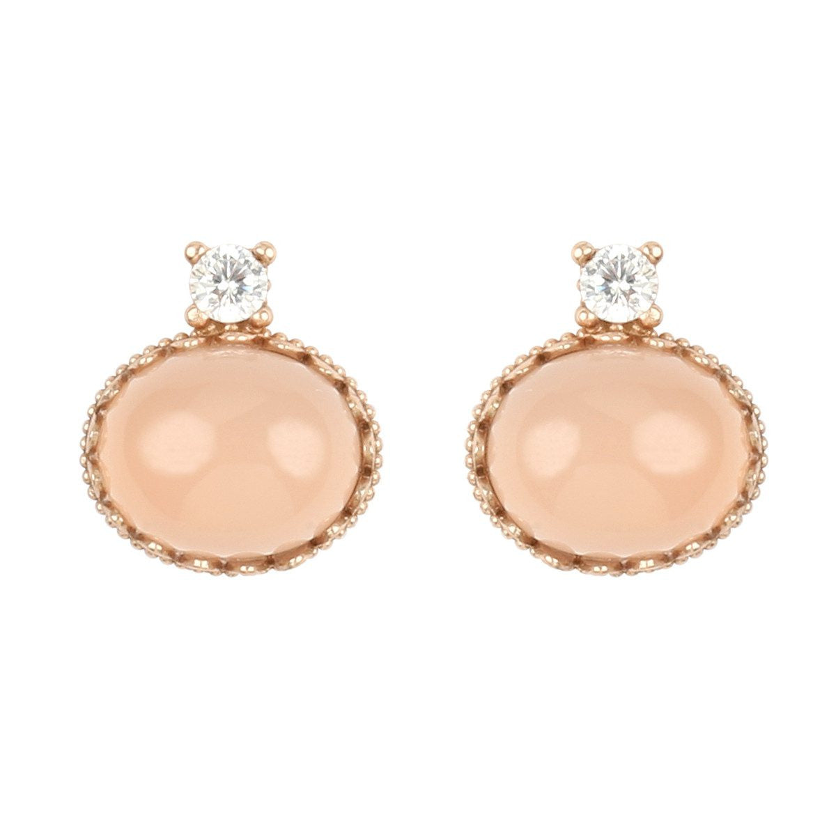 PENDIENTE SUNFIELD ROSAE CUARZO