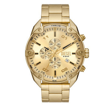 RELOJ DIESEL SPIKED DORADO