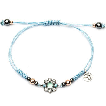 PULSERA RAIVE MACRAME FLOR AZUL