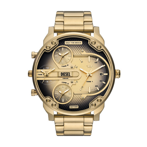 RELOJ DIESEL MR.DADDY SLIM DE ACERO DORADO