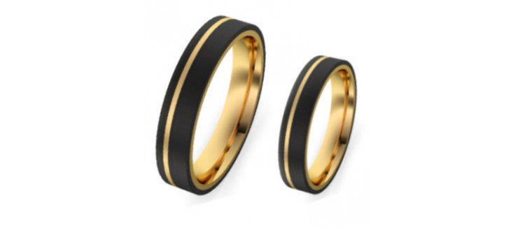 ALIANZAS CARBONO Y ORO AMARILLO