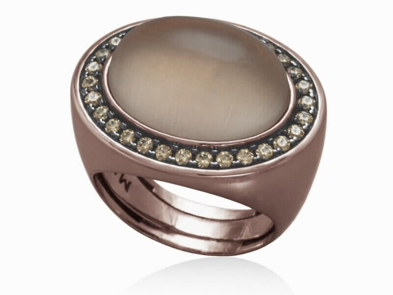 ANILLO HAENDEL CUARZO MELOCOTON